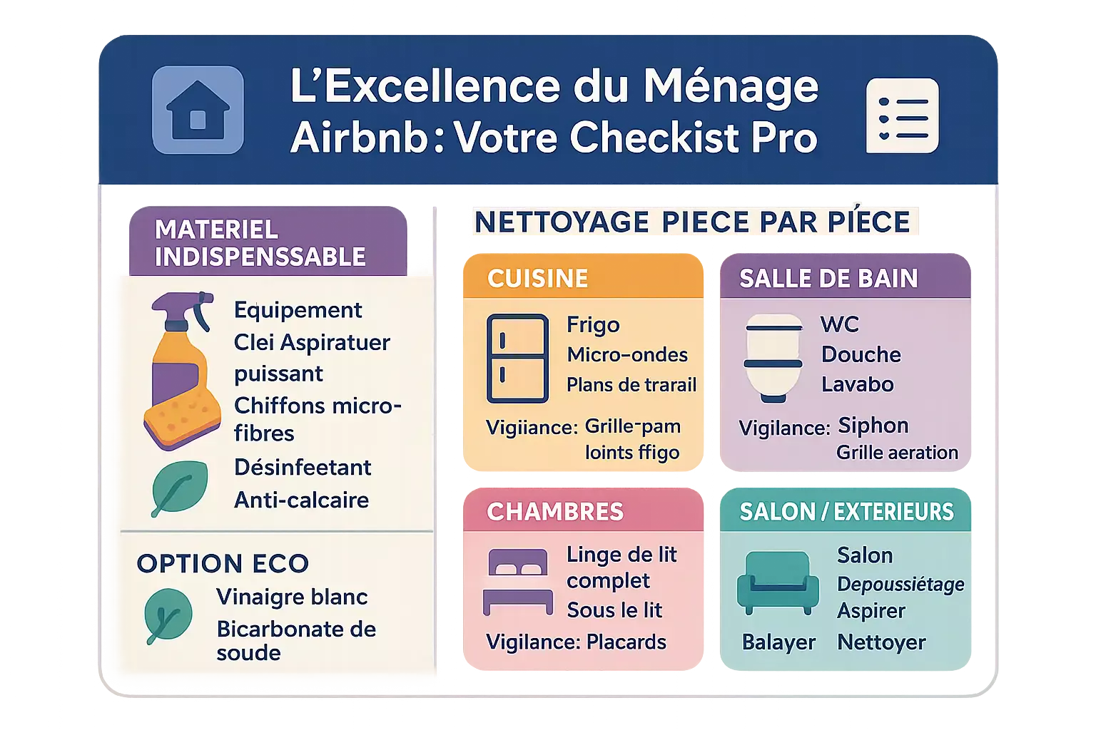 Checklist de ménage Airbnb