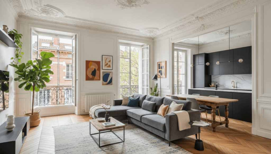 découvrez comment un appartement t3 de style haussmannien à toulouse, loué pour une semaine, a été transformé en un espace unique alliant charme historique et modernité.